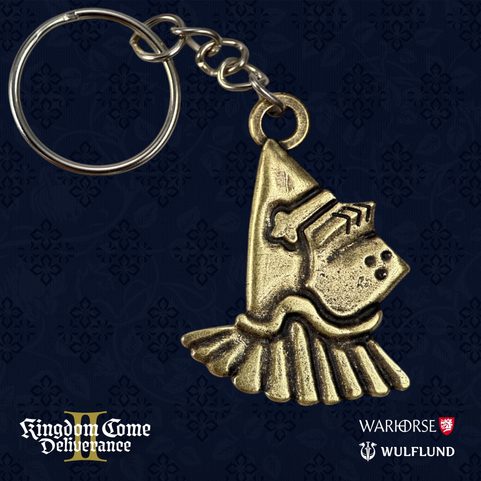 CASQUE MÉDIÉVAL, PORTE-CLÉS, KINGDOM COME : DELIVERANCE II, ZINC