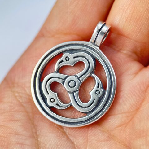 EAGLE TRISKELE, SILVER PENDANT
