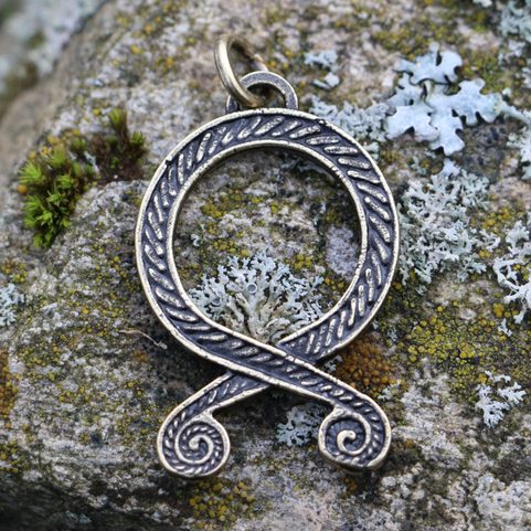 TROLL CROSS VIKING PENDENTIF, ZINC LAITON ANTIQUE