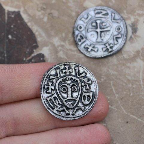DENARIUS BOLESLAUS I, DUKE OF BOHEMIA, TIN REPLICA