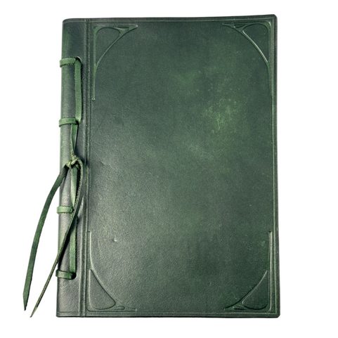CUSTOMIZED LEATHER NOTEBOOK, UNLINED, GREEN