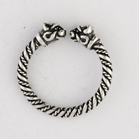 CHAT CELTIQUE, BAGUE EN ARGENT