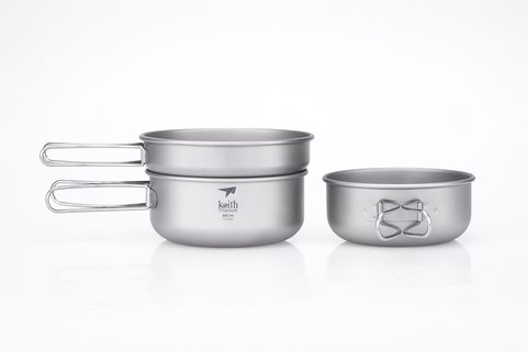 TI6053 3-PIECE TITANIUM POT AND PAN COOK SET