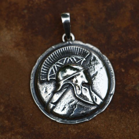 SPARTA, SPARTANISCHER KRIEGER, ANHÄNGER, SILBER 925