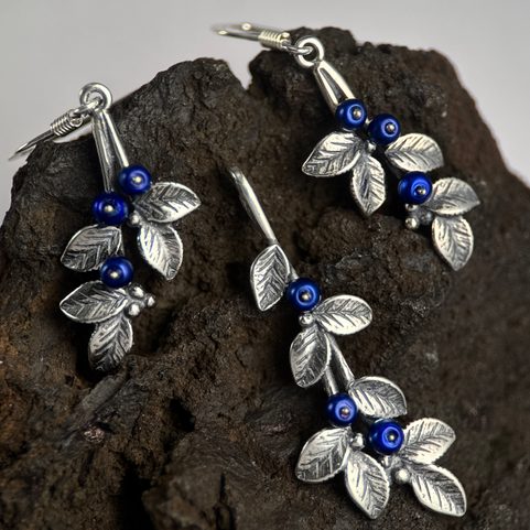 BLUEBERRIES, JEWELLERY SET, SILVER