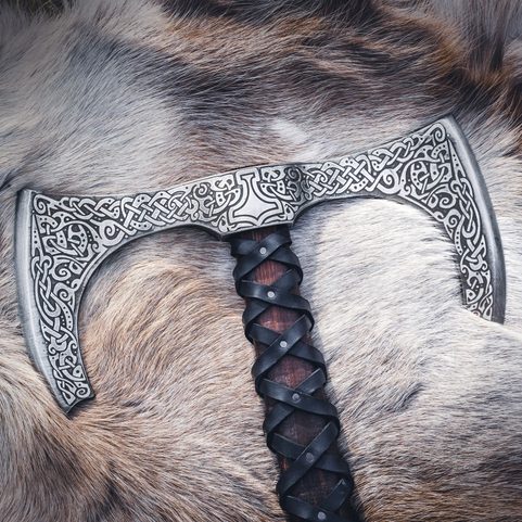 MJOLLNIR - MARTEAU DE THOR GRAVÉ - HACHE