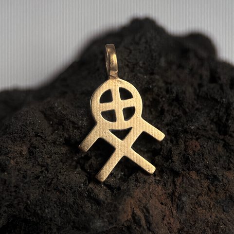 SUN AND HEAVENLY HORSES SYMBOL, BRONZE PENDANT