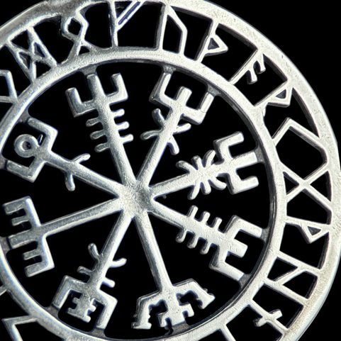 VEGVISIR, RUNES, PENDANT, SILVER