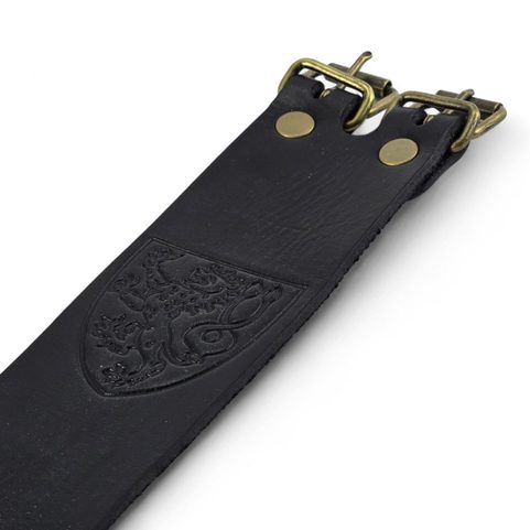 BOHEMIA, LEATHER BRACELET WITH CZECH LION, BLACK