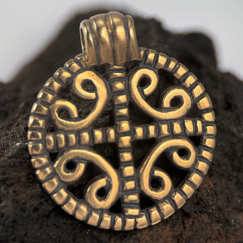 GERMANIC SUN CROSS, 5TH CENTURY, PRAGUE, BOHEMIA, LARGE