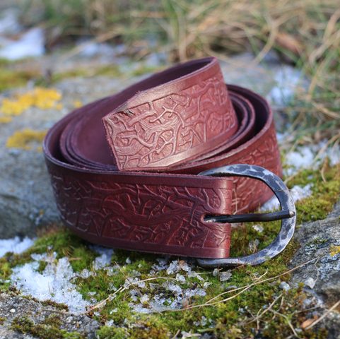 RACINES, CEINTURE EN CUIR COGNAC