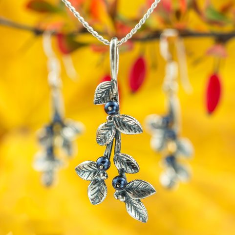 BLAUBEERE, ANHÄNGER, SILBER 925