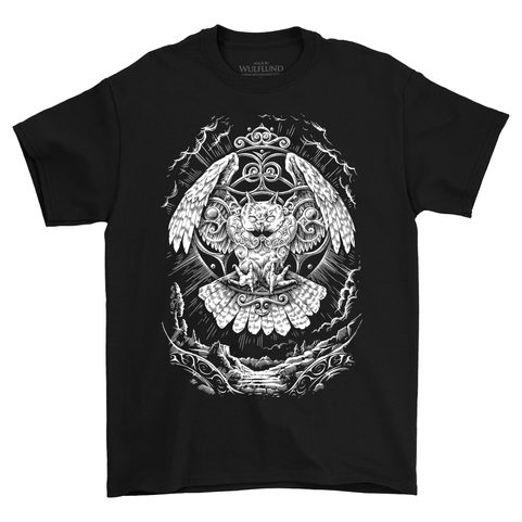 CELTIC OWL, MEN'S T-SHIRT, B&W