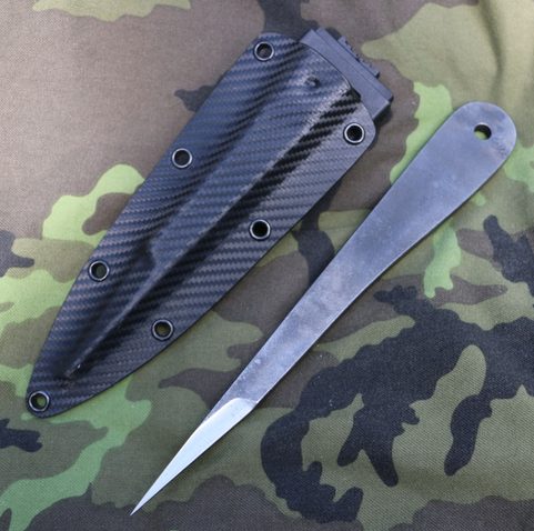 TACTICAL KYDEX SHEATH FOR TOP DOG THROWING KNIFE CARBON