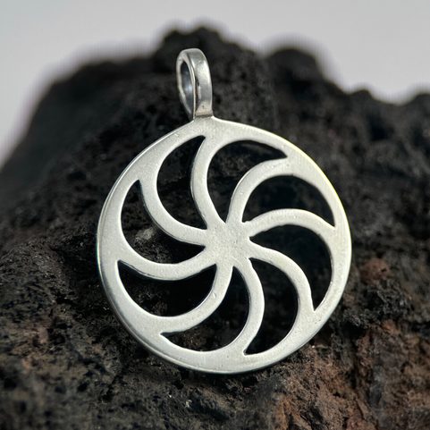 SUN SYMBOL III, SILVER PENDANT