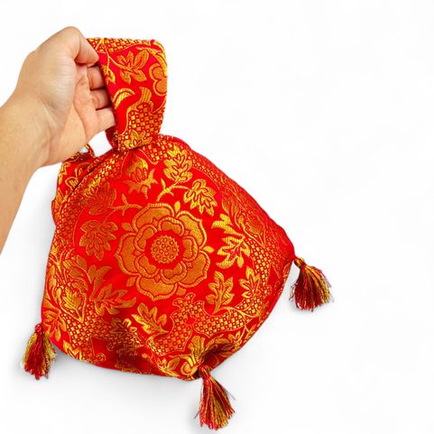 SAC DE DAME MÉDIÉVAL, XVE SIÈCLE, BROCART