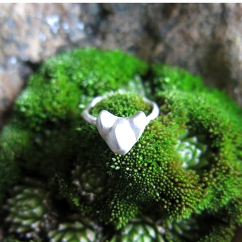 MARTEN, BAGUE CUBISTE, ARGENT STERLING