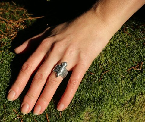 CORVUS, RAVEN, SILVER RING