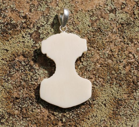 THOR'S HAMMER, CARVED BONE PENDANT