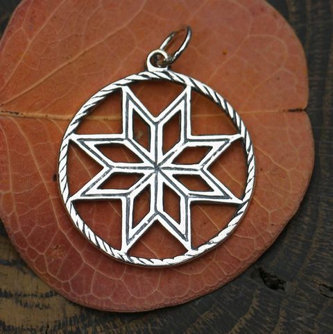 ALATYR - STAR OF ROD, SILVER PENDANT