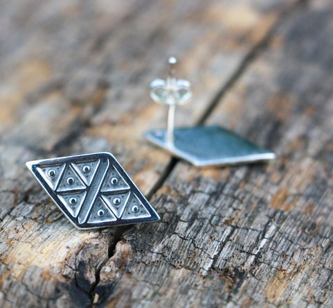 KAZI, BOUCLES D'OREILLES EN ARGENT, INSPIRATION MÉDIÉVALE