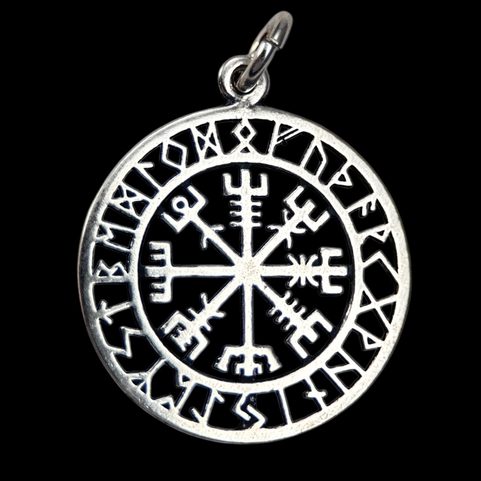 VEGVISIR, ICELANDIC RUNE SMALL PENDANT, SILVER