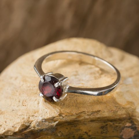 OCULAR - BAGUE, ARGENT, GRENAT