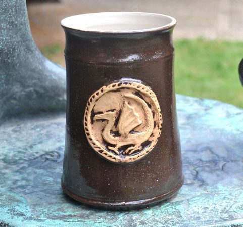 MEDIEVAL CERAMIC MUG WITH DRAGON