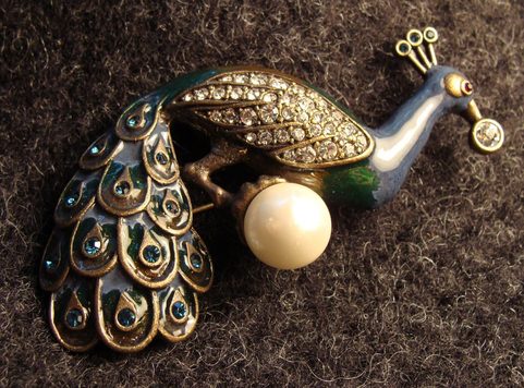 PEACOCK, COSTUME PIN