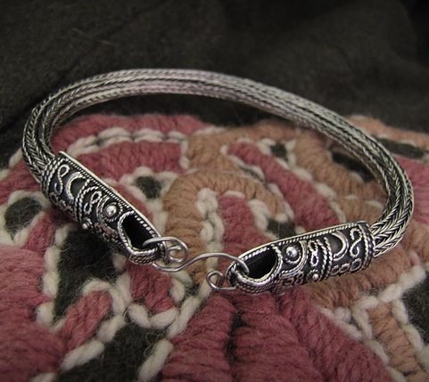 VIKING BRAIDED BANGLE, SILVER 925