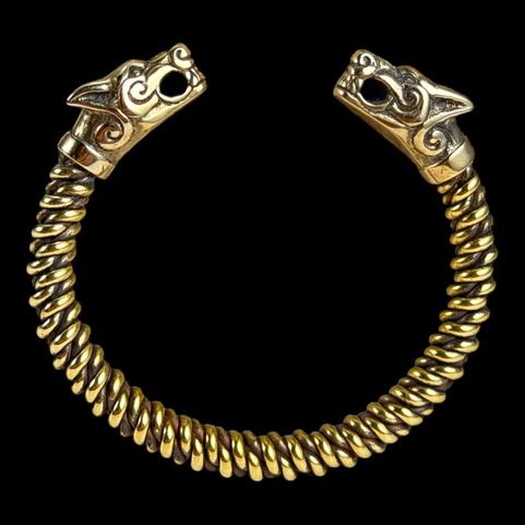 WOLF FENRIR, GEFLOCHTENES MESSINGARMBAND