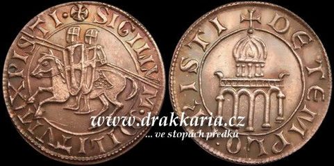 TEMPLAR DENARIUS, COPPER COIN, REPLICA