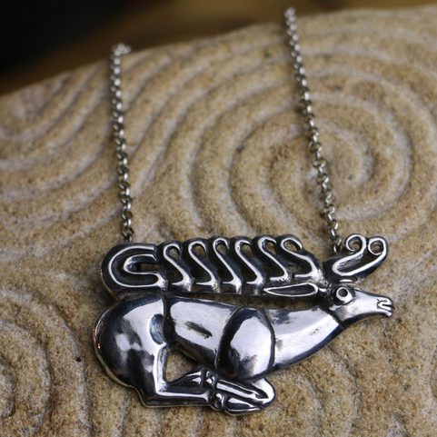 SCYTHIAN STAG - NECKLACE, STERLING SILVER