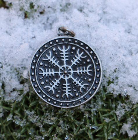 HELM OF AWE ÆGISHJÁLMUR ICELANDIC PENDANT, ZINC
