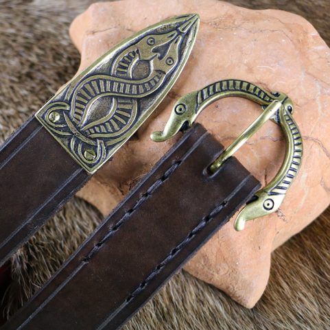 VIKING BELT, BORRE BEAST, LEATHER BROWN
