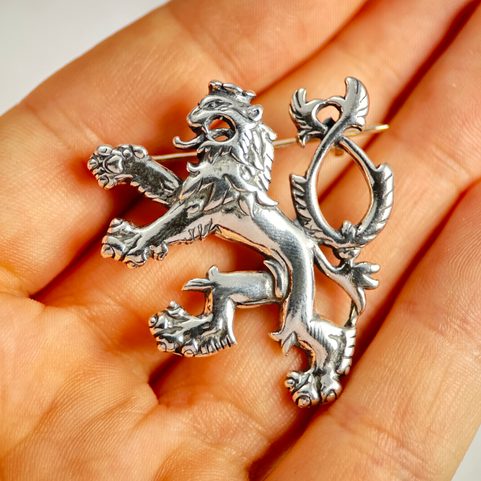 CZECH LION, SILVER BROOCH, AG 925