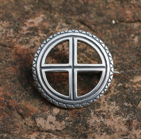 SUN CROSS, SILVER BROOCH