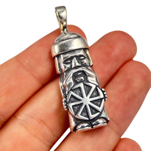 DOMOVOJ, SLAVIC GRANDFATHER HOSPODAŘÍČEK, ROUND WHEEL, SILVER 925, 10 G