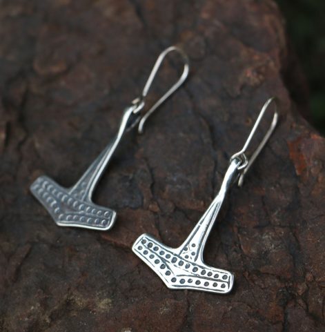 THOR'S HAMMER, SILVER EARRINGS