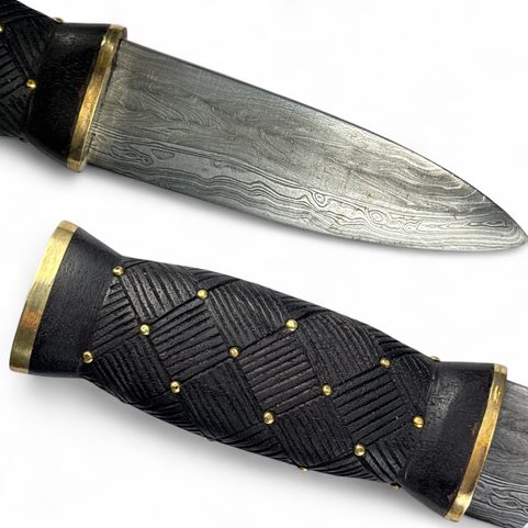 SGIAN DUBH, SCHOTTISCHES MESSER - DAMASZENERSTAHL
