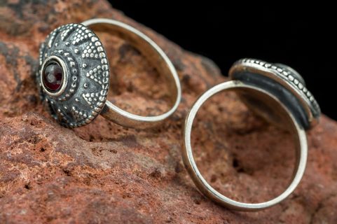 SLAVIC RING WITH GARNET