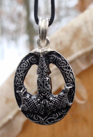 MJOLLNIR, SILVERED VIKING PENDANT