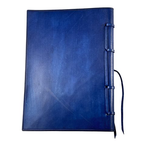INDIGO, LEATHER NOTEBOOK, LINED, BLUE