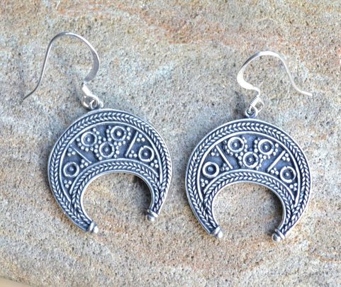 LUNULA, GREAT MORAVIAN EARRINGS, SILVER 925