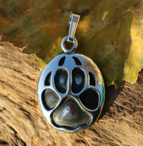 WOLF TRACK, PENDANT, STERLING SILVER