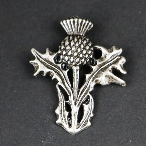 SCOTTISH THISTLE - ALBA, ZINC PENDANT, ANTIQUE SILVER
