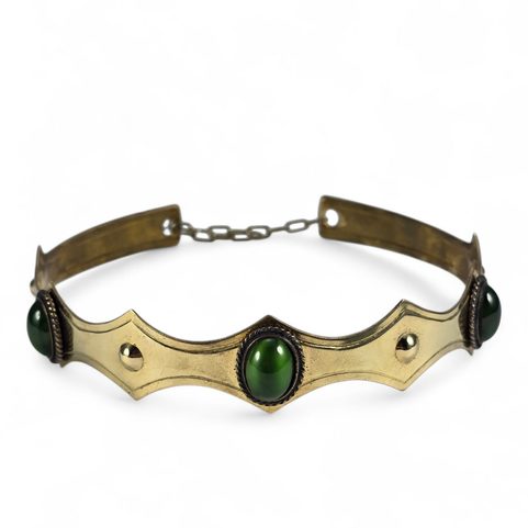 MEDIEVAL CROWN, BRASS, GLASS