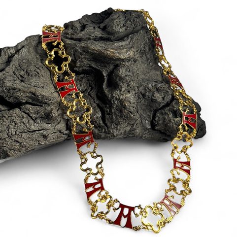 RITTER-HALSKETTE - MITTELALTERLICH, MESSING, VERGOLDET