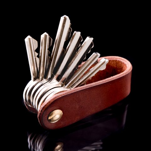 MORLEY, LEATHER KEYCHAIN COGNAC