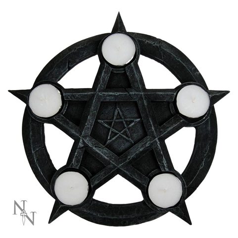 PENTAGRAM GOTHIC WICCAN TEALIGHT HOLDER